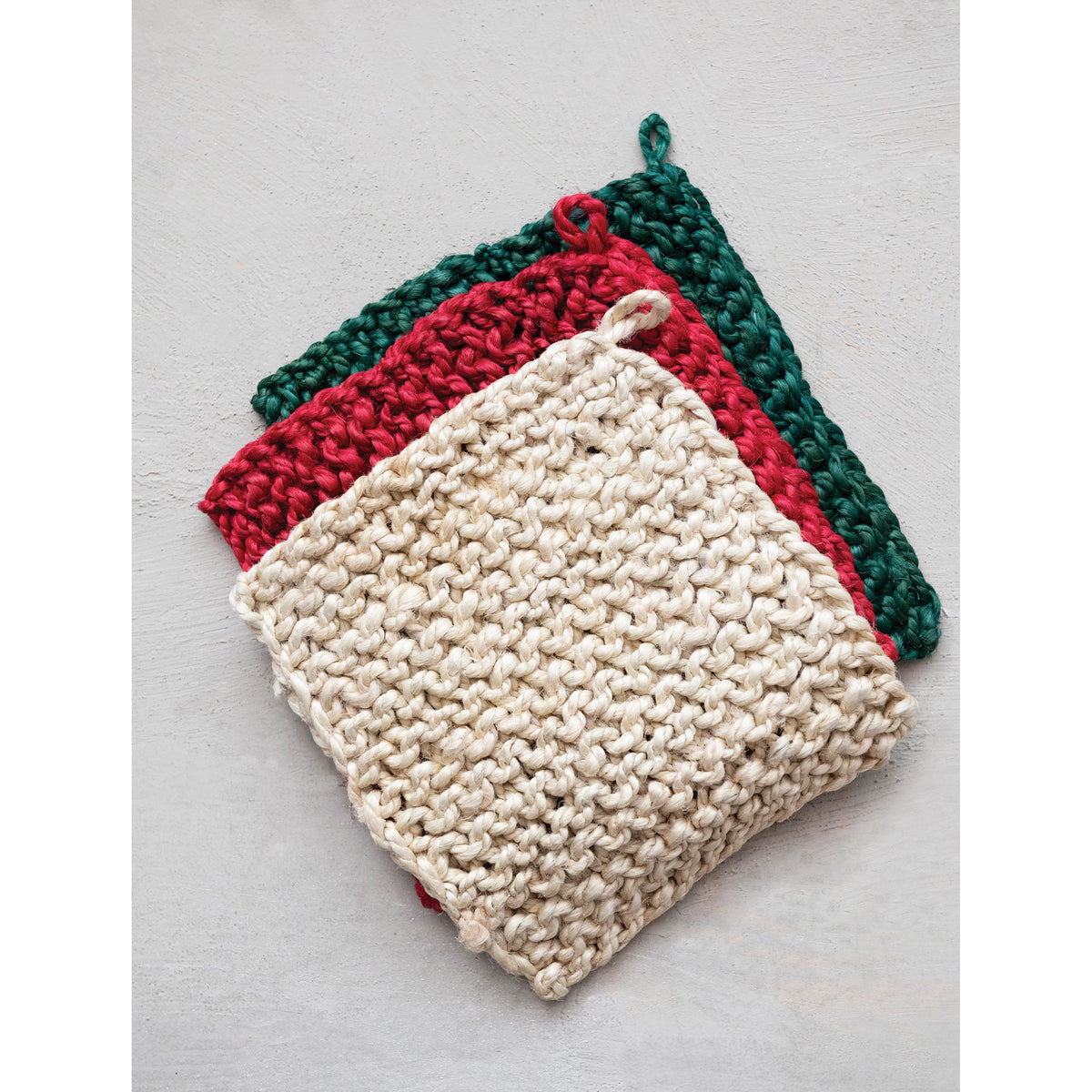 Jute Square Crocheted Potholder