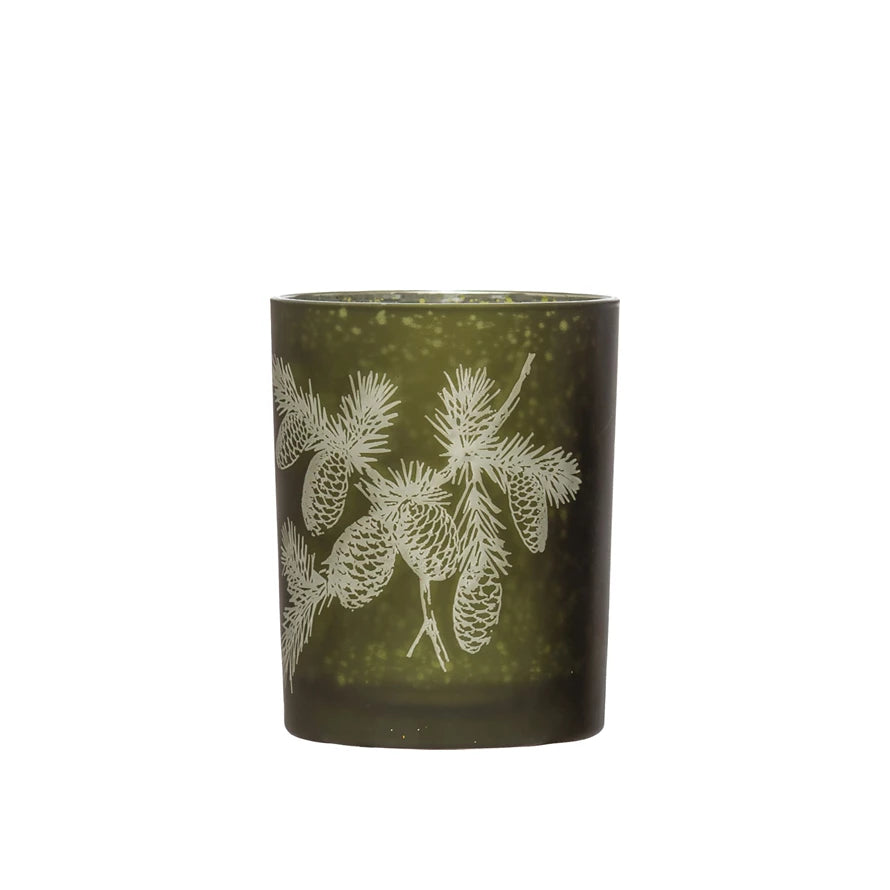 Frasier Fir Molded Green Glass Candle