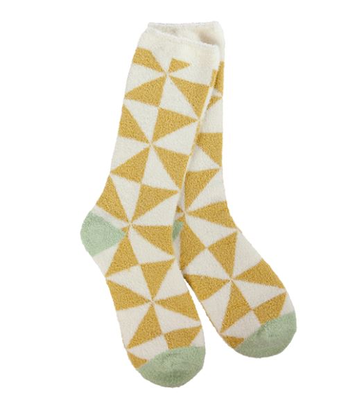 Triangle Gold Cozy Socks