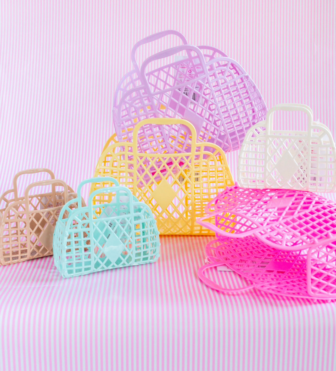 Retro Jelly Basket Mini  Assorted Colors - Threadfare Children's Boutique